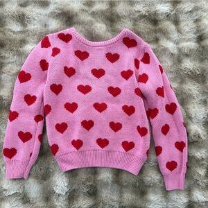 Little Sleepies Pink Sweater with Red Hearts